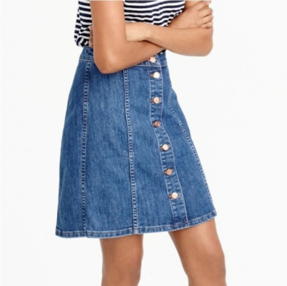 J. Crew Dresses & Skirts - J. Crew button front denim mini skirt